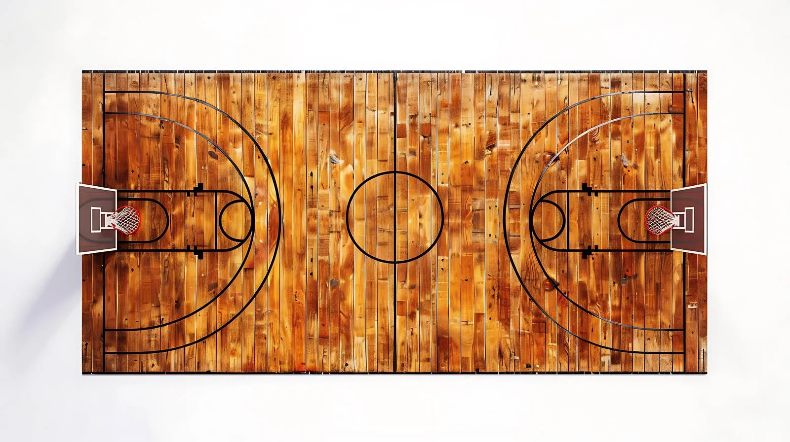 Wooden gym floor with basketball tournament bracket — free download from Dotvec