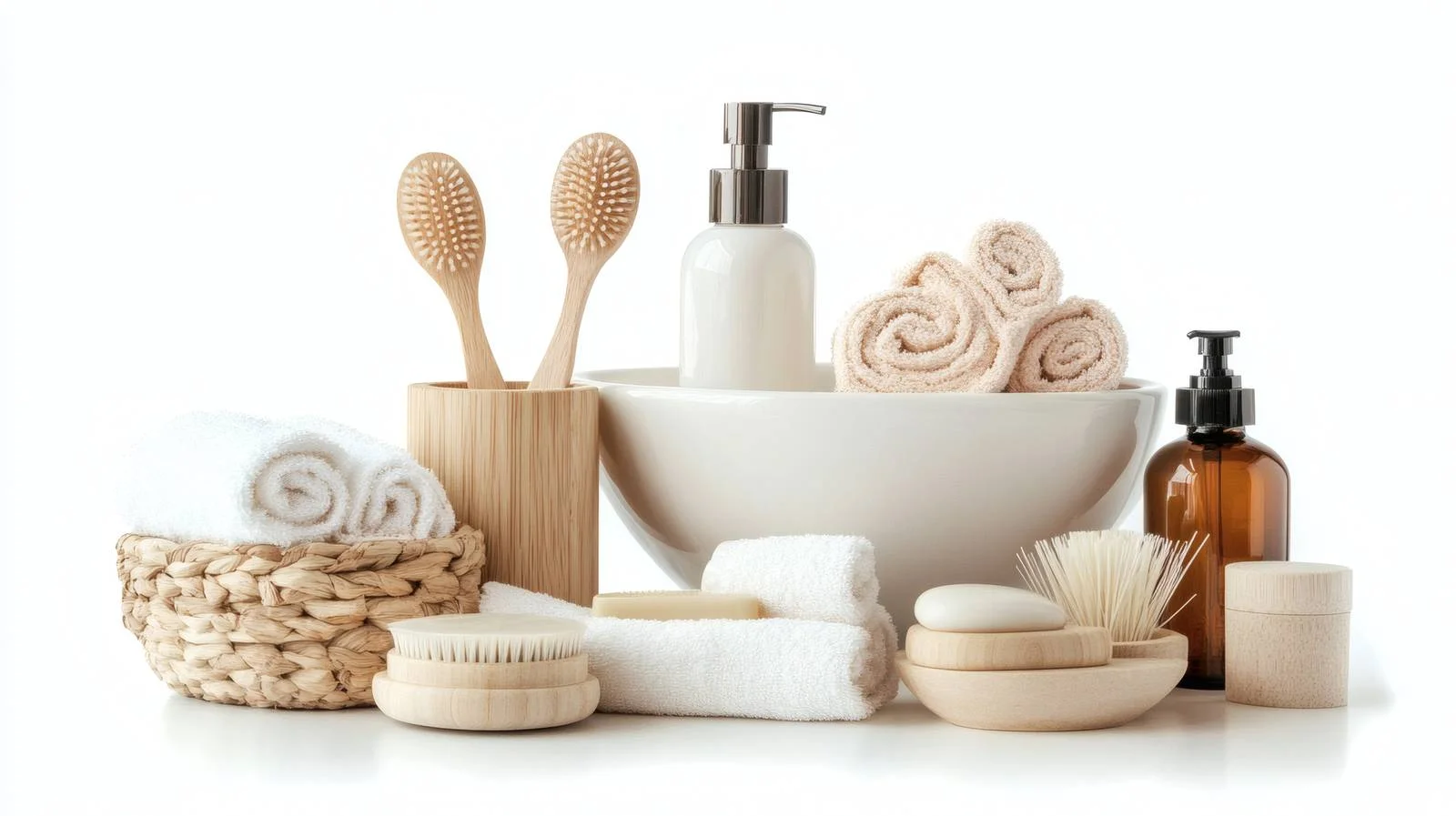 Elegant Bath & Skin Care Accessories on White — free download from Dotvec