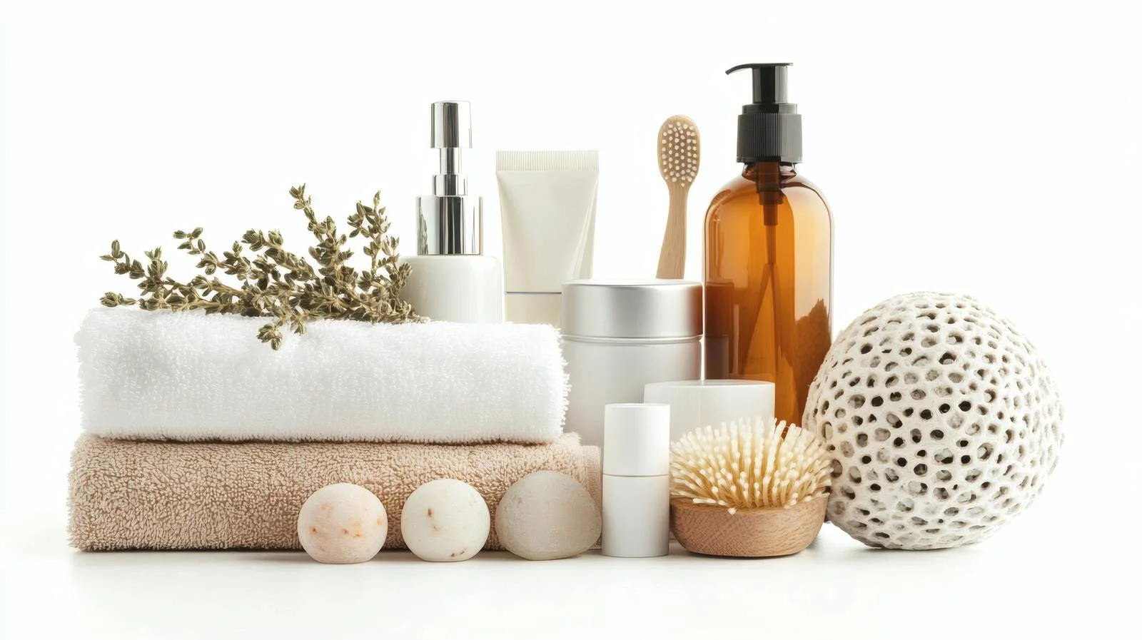 Luxury Bath and Skin Care Essentials on White Background — free download from Dotvec