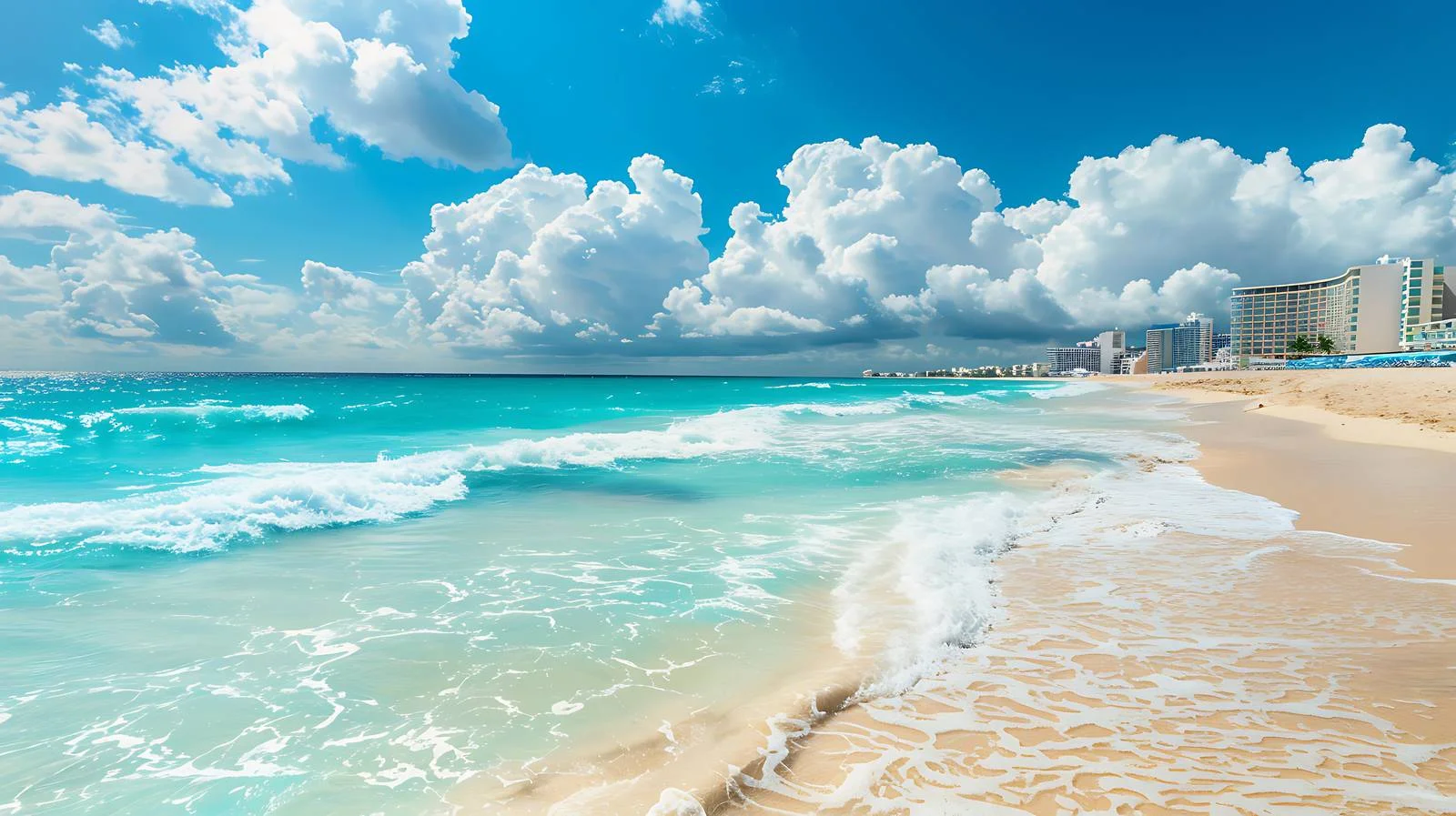 Tranquil Cancún Beach Cloudscape — free download from Dotvec