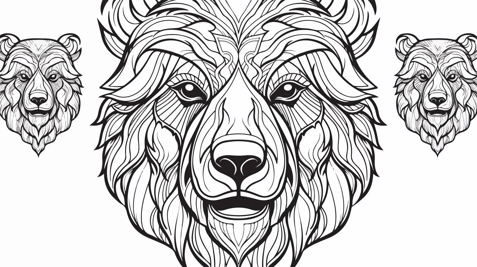 Hand-drawn Bear Face Doodle Illustration — free download from Dotvec