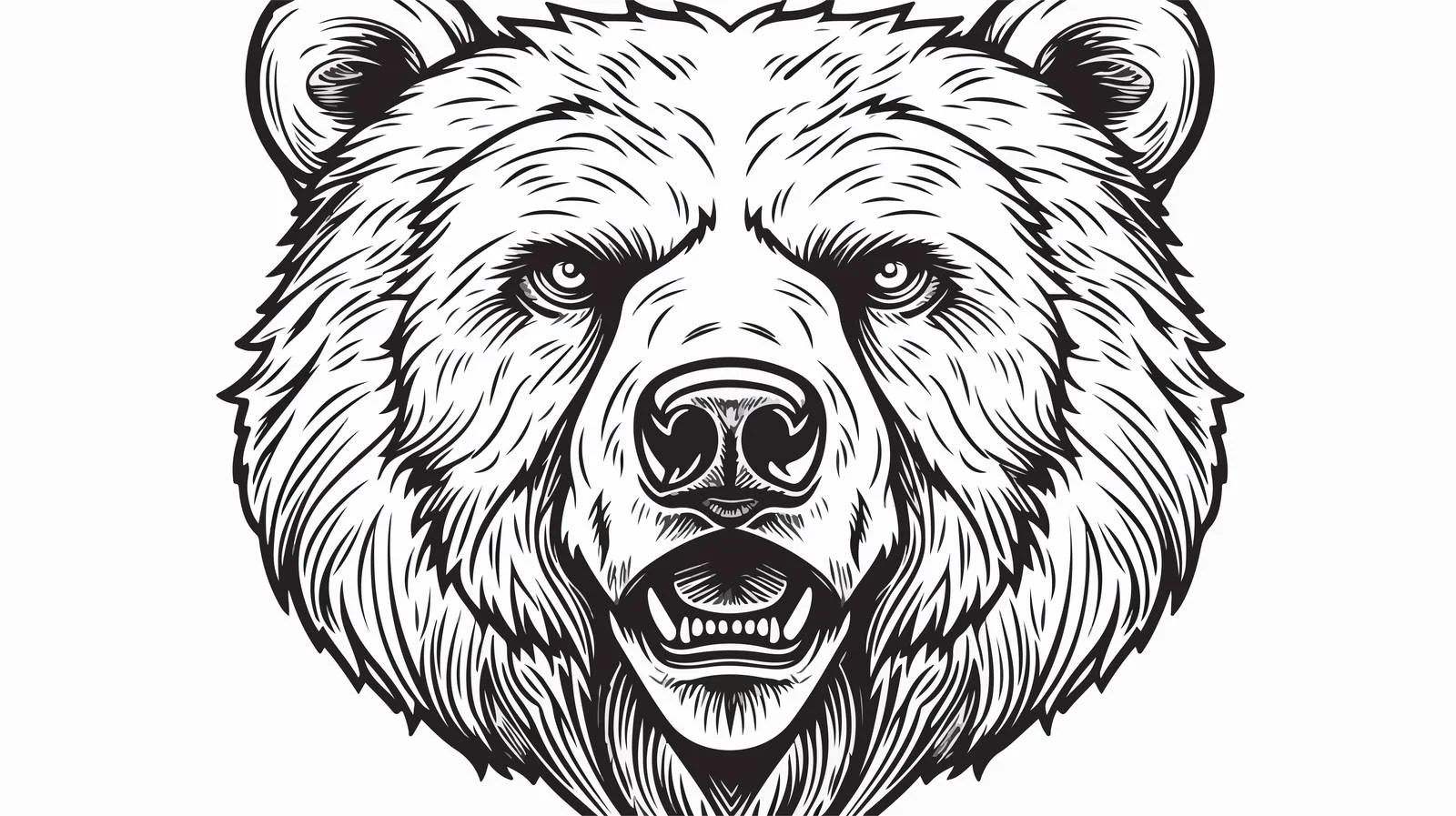 Hand-Drawn Bear Face Doodle Sketch — free download from Dotvec