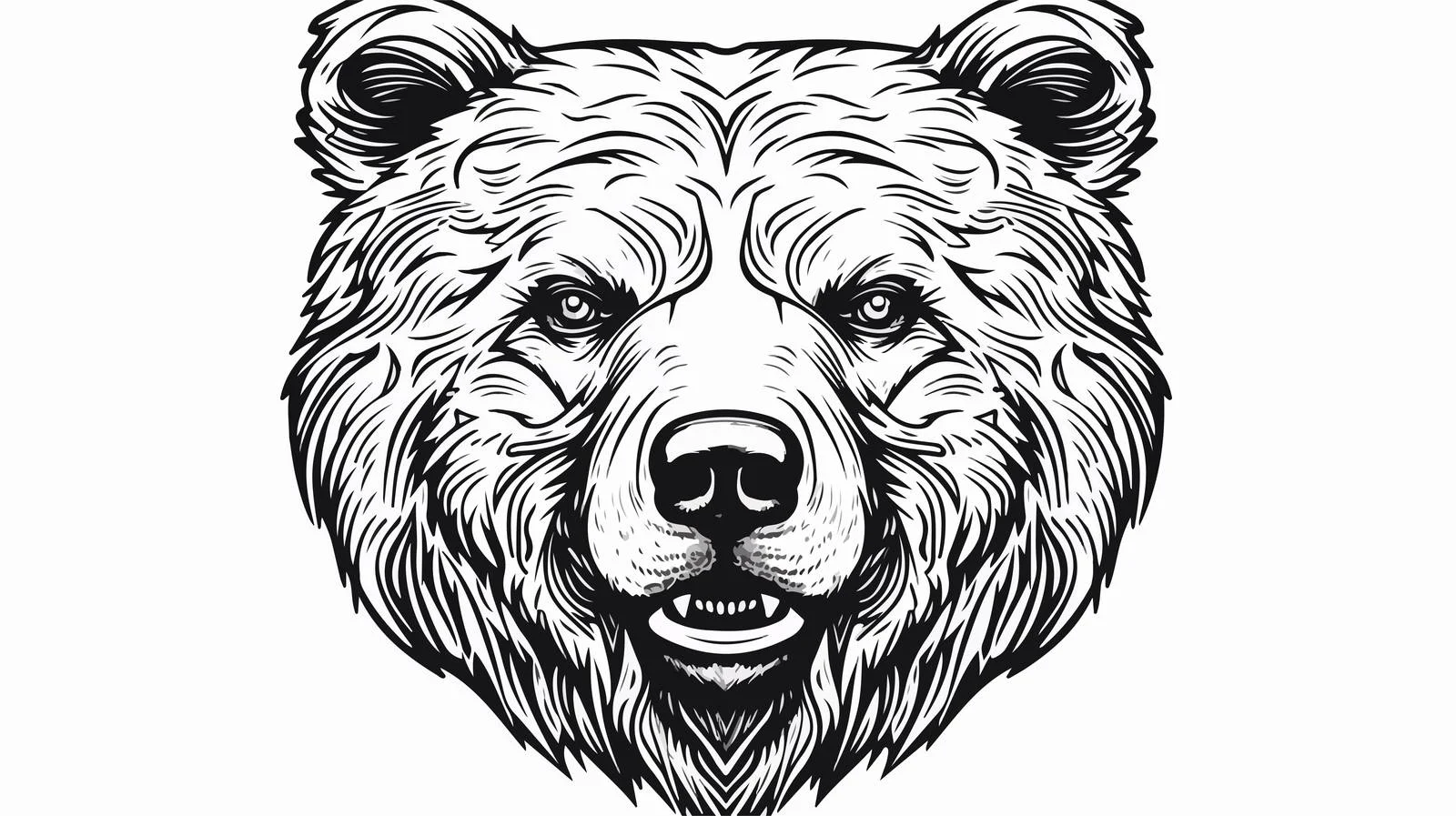 Hand-Drawn Bear Face Doodle Sketch — free download from Dotvec