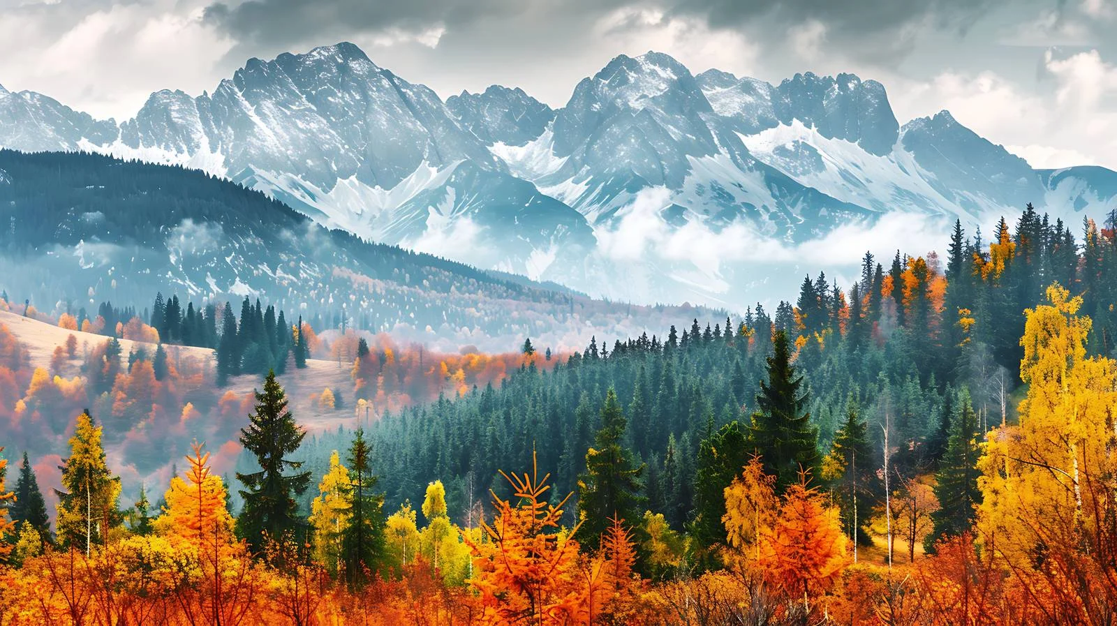 Vibrant Autumn Scene in Tatra Mountains — free download from Dotvec