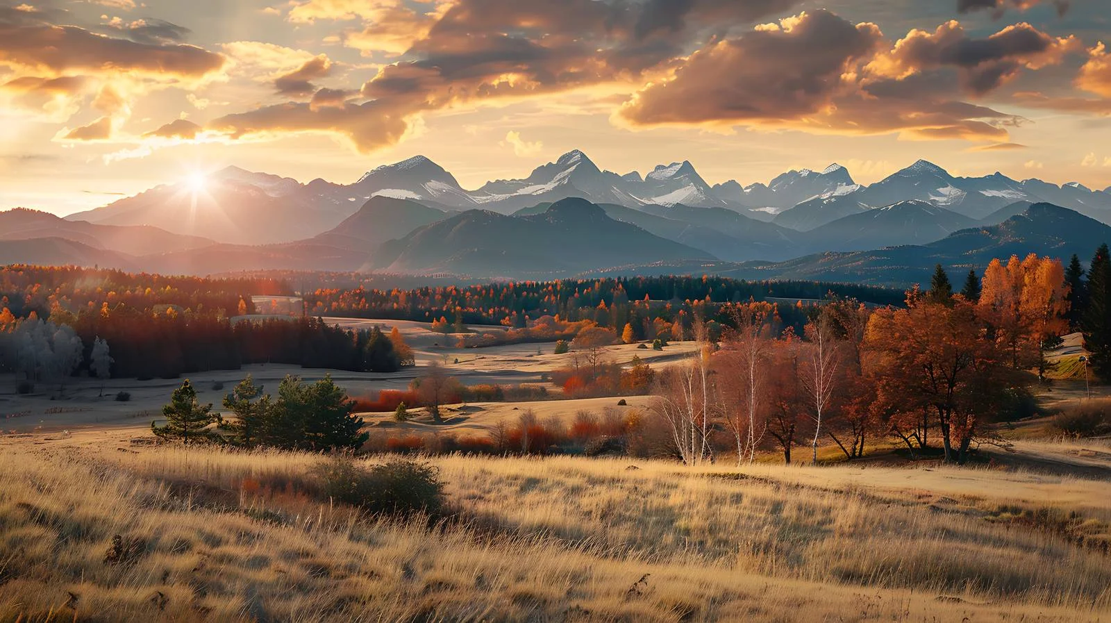 Scenic Autumn Sunset in Tatra Mountains — free download from Dotvec