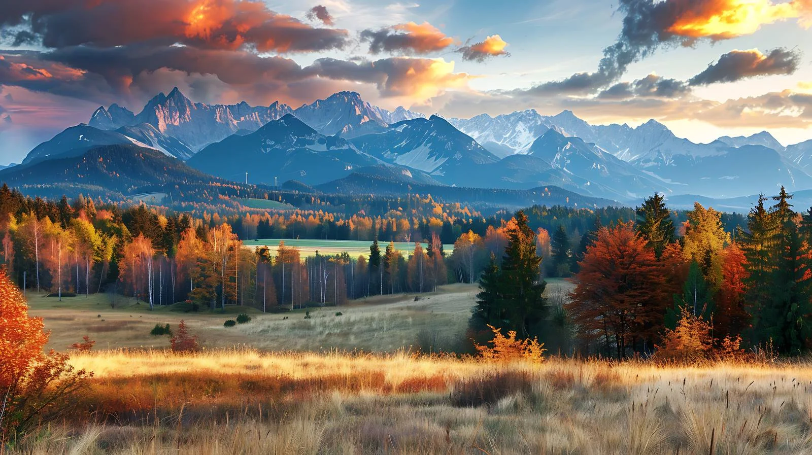 Splendid Autumn Sunset on Tatra Mountains — free download from Dotvec