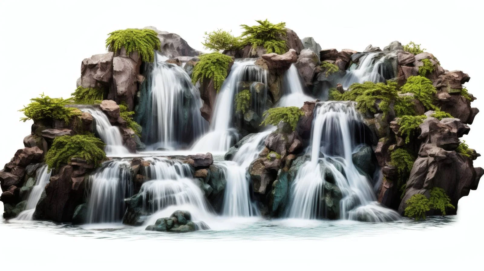 Serene Waterfall on White Background — free download from Dotvec