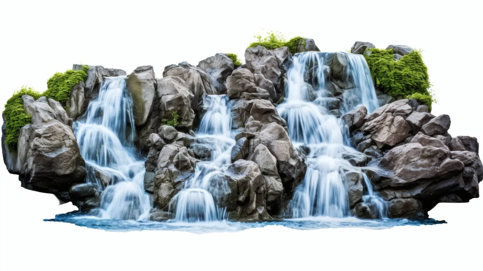 Serene Waterfall on White Background — free download from Dotvec