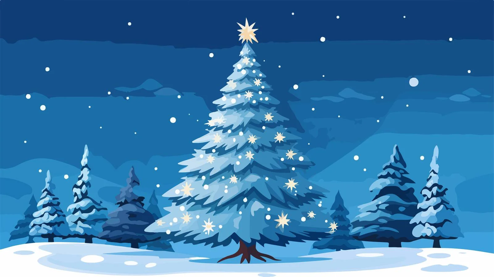 Christmas Tree with Snowflakes Decoration — free download from Dotvec