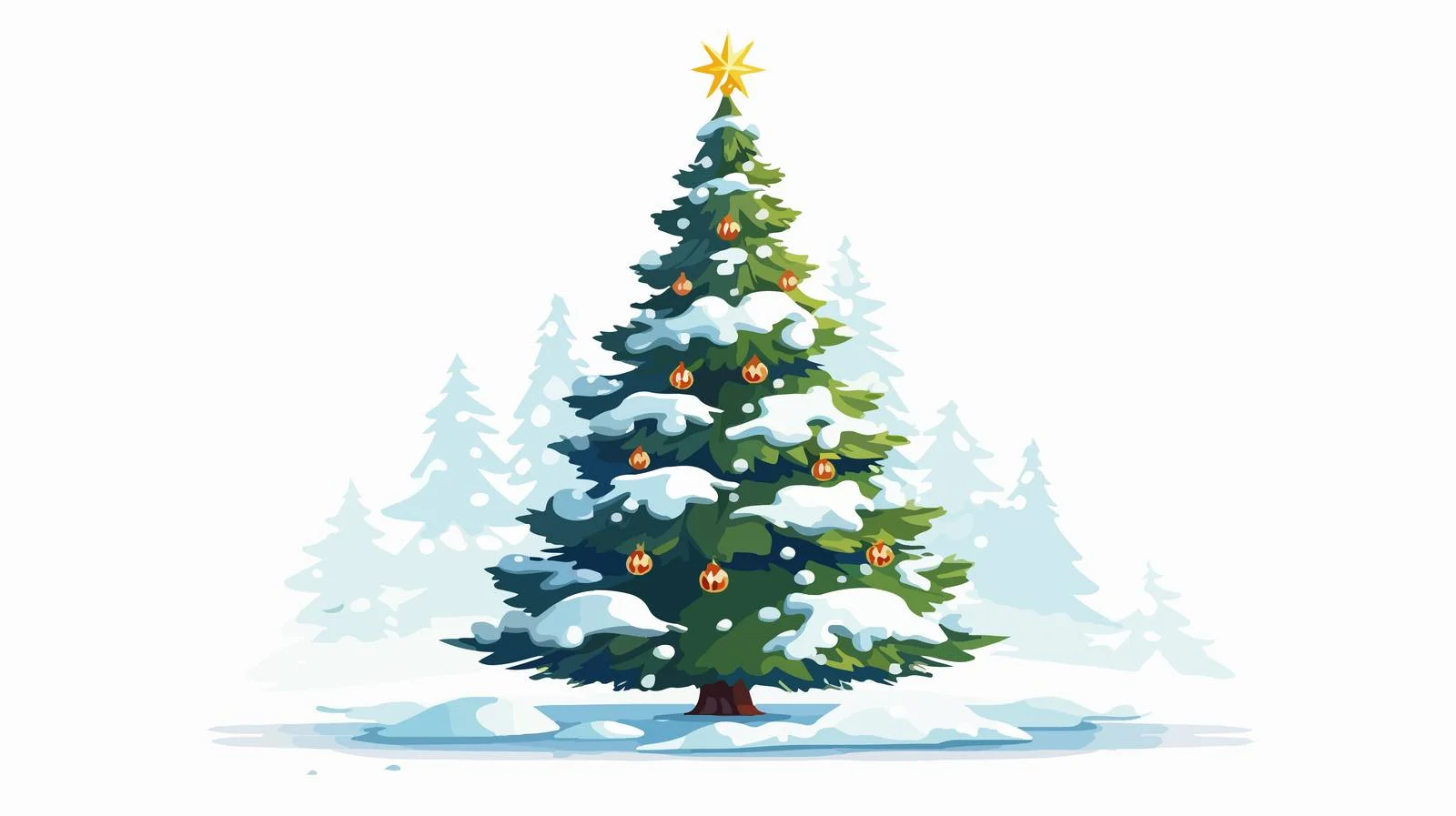 Elegant Snowy Christmas Tree — free download from Dotvec