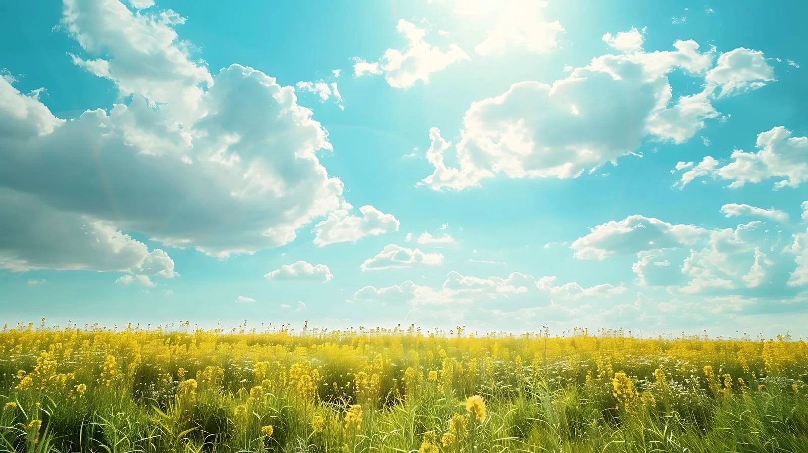 Picturesque Cloudy Sky Above Sunny Fields — free download from Dotvec