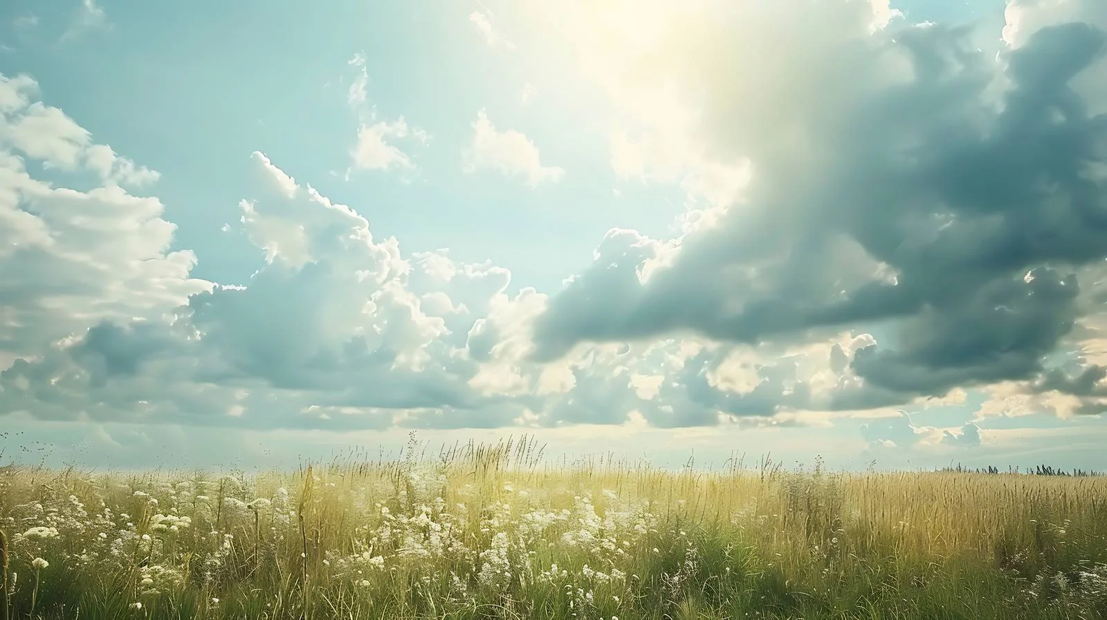 Serene Cloudy Sky above Isolated Summer Fields — free download from Dotvec