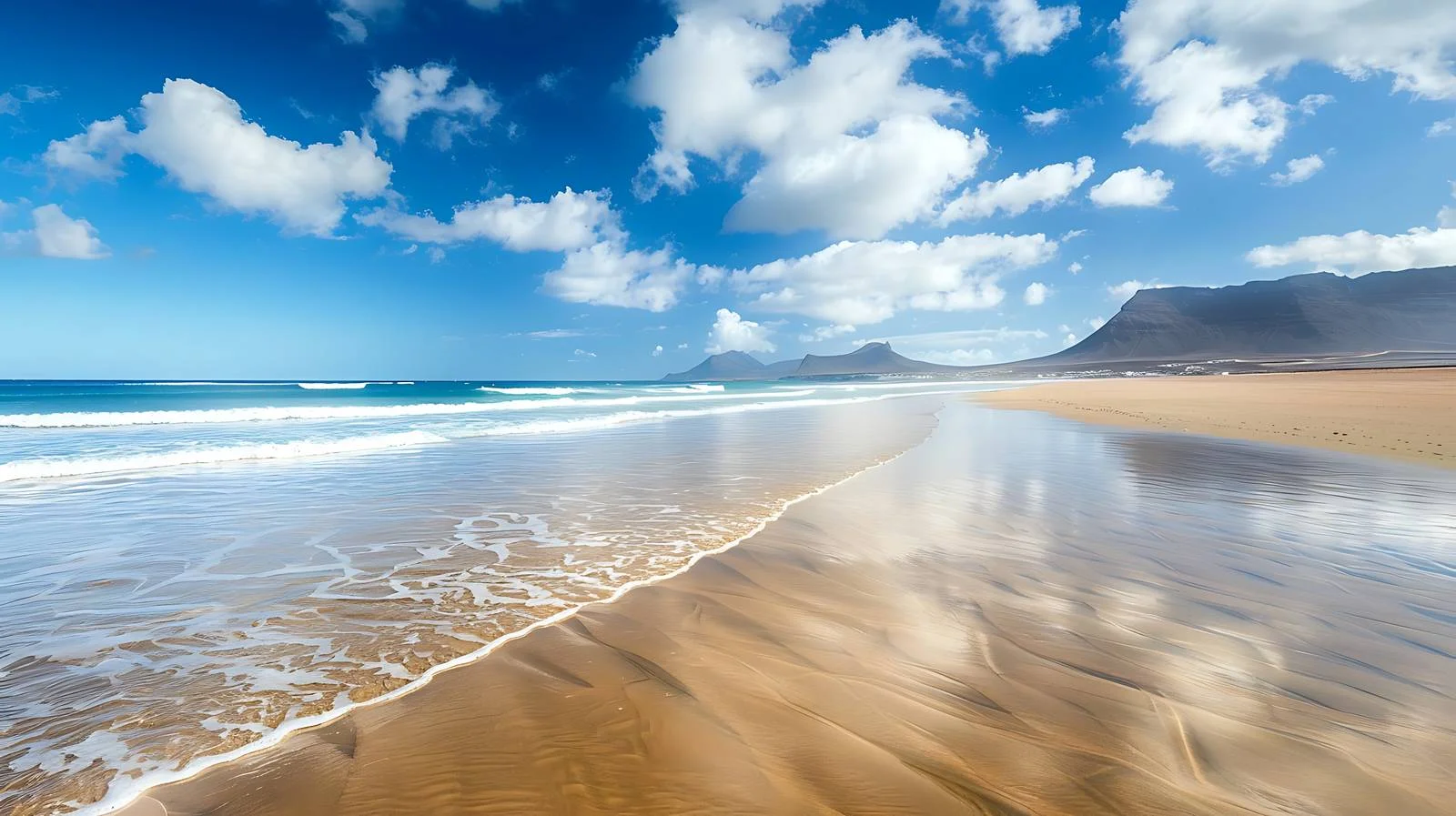 Idyllic Day at Famara Beach, Lanzarote — free download from Dotvec
