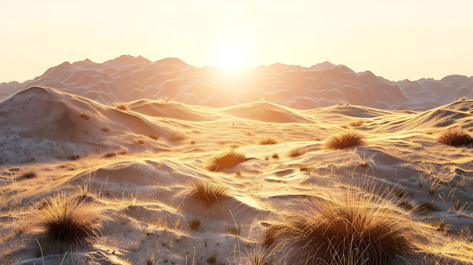 Serene Desert Scenery at Golden Hour — free download from Dotvec