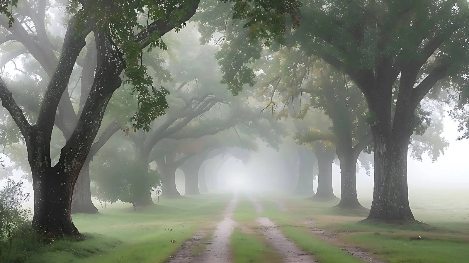 Majestic misty morning among ancient trees — free download from Dotvec