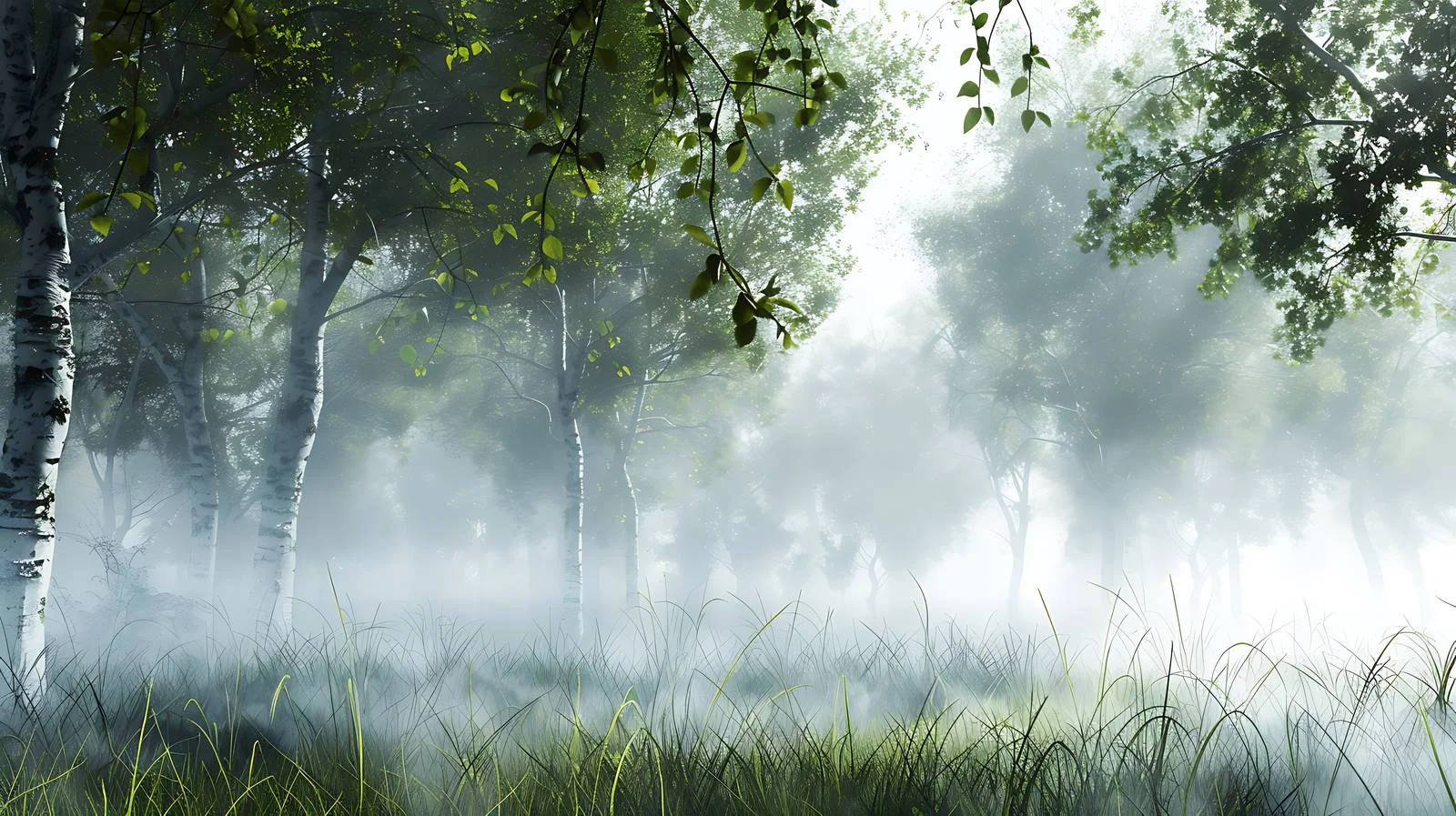 Enchanting misty dawn in enchanted woodland — free download from Dotvec