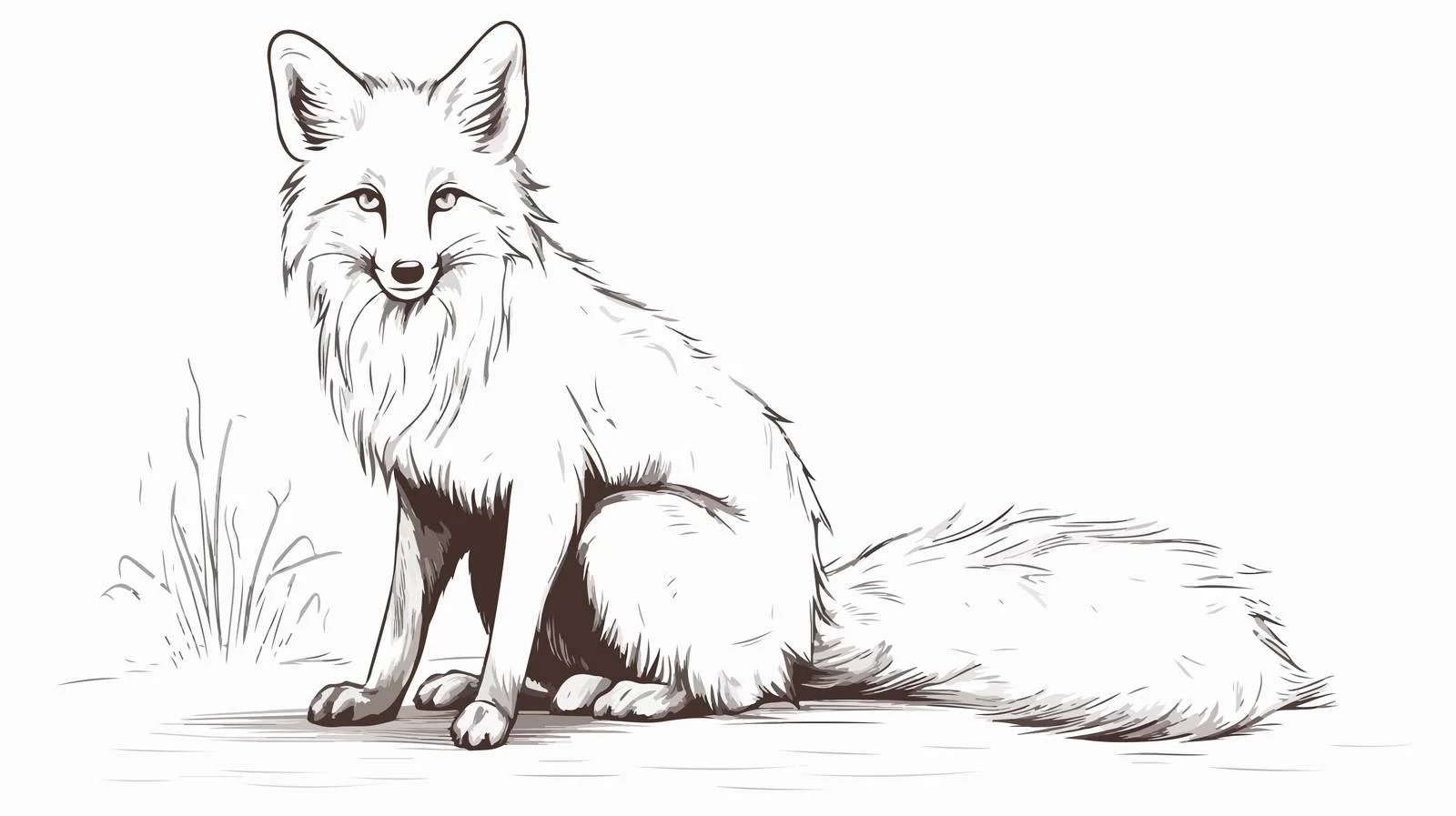 Elegant Fox Sketch Vector Illustration — free download from Dotvec