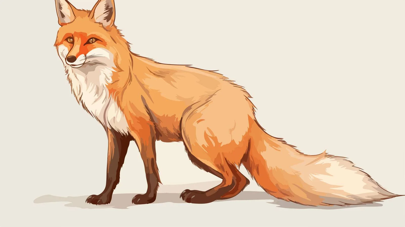 Fox Sitting Sketch Vector Illustration — free download from Dotvec