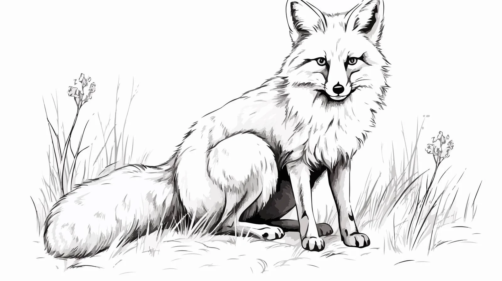 Hand-Drawn Fox Vector Illustration — free download from Dotvec