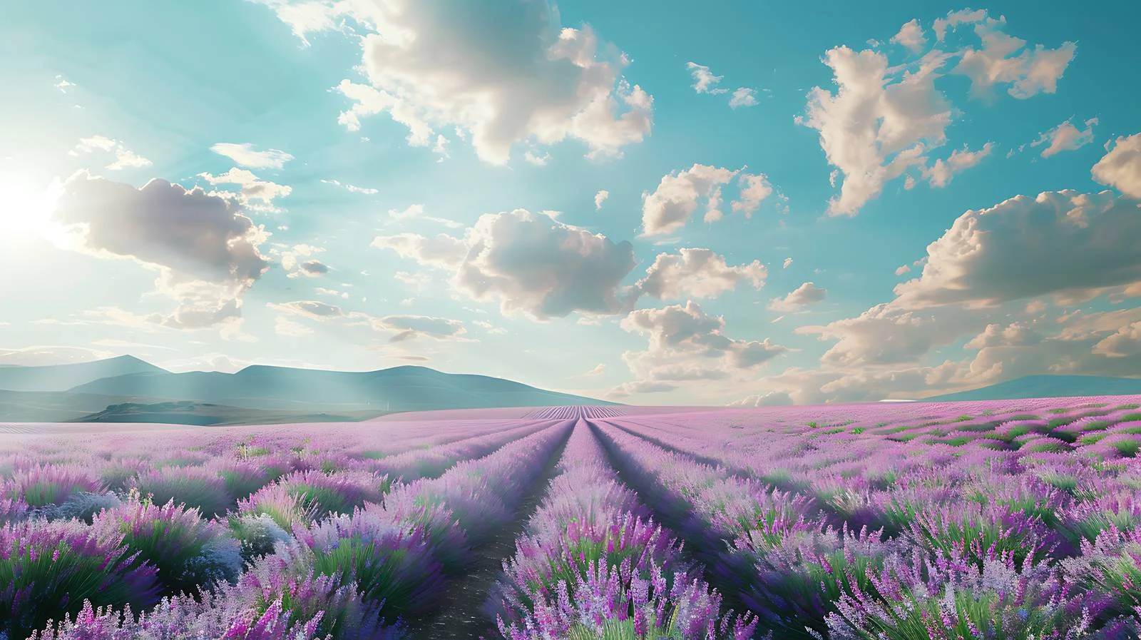 Serene Lavender Field Beneath Blue Sky — free download from Dotvec