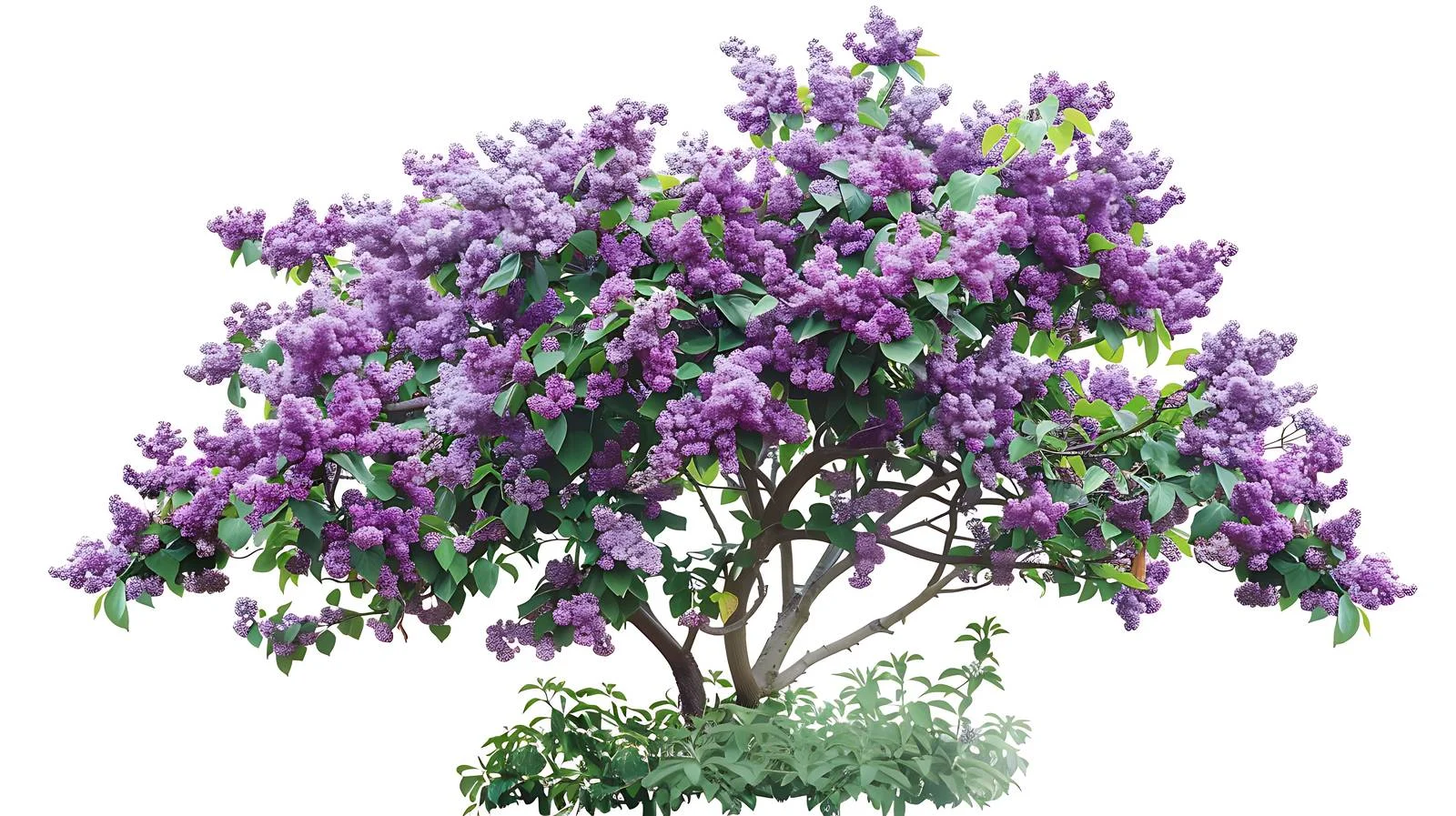 Vibrant Lilac Bush Blossoming Spring Isolation — free download from Dotvec