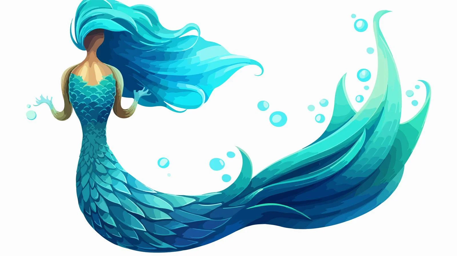 Elegant Mermaid Tail Vector Design — free download from Dotvec