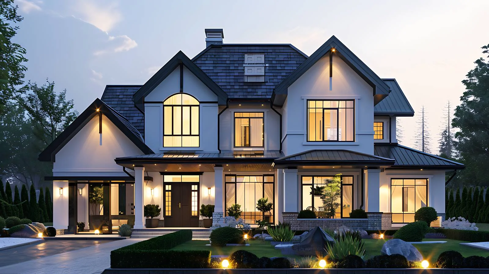 Luxurious Modern Farmhouse Exterior Design — free download from Dotvec