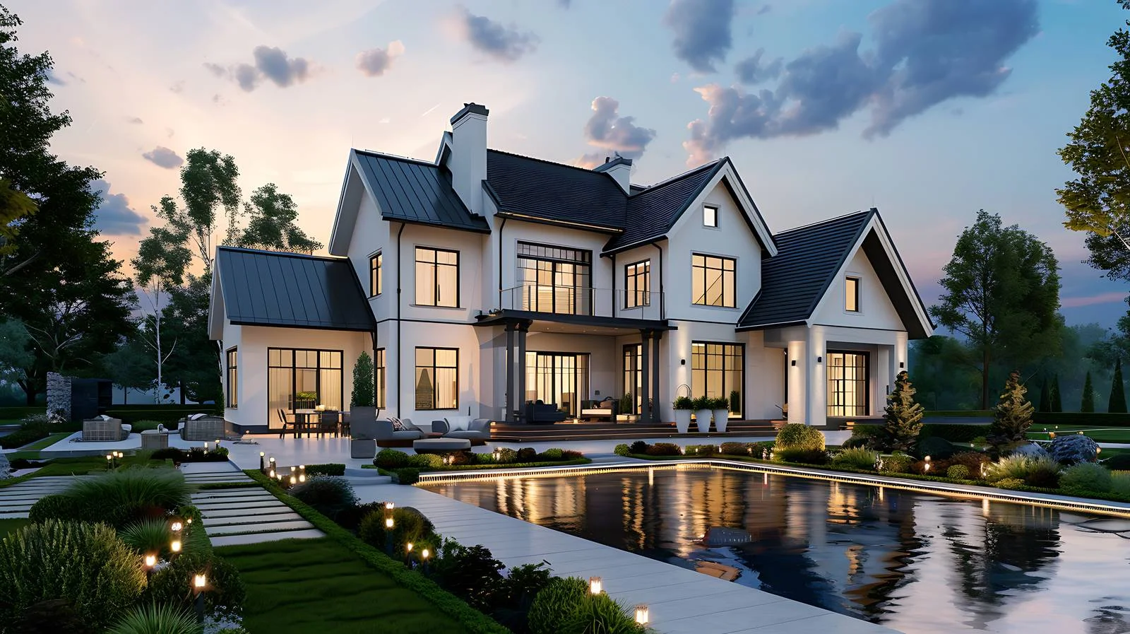 Luxurious Modern Farmhouse Exterior Design — free download from Dotvec