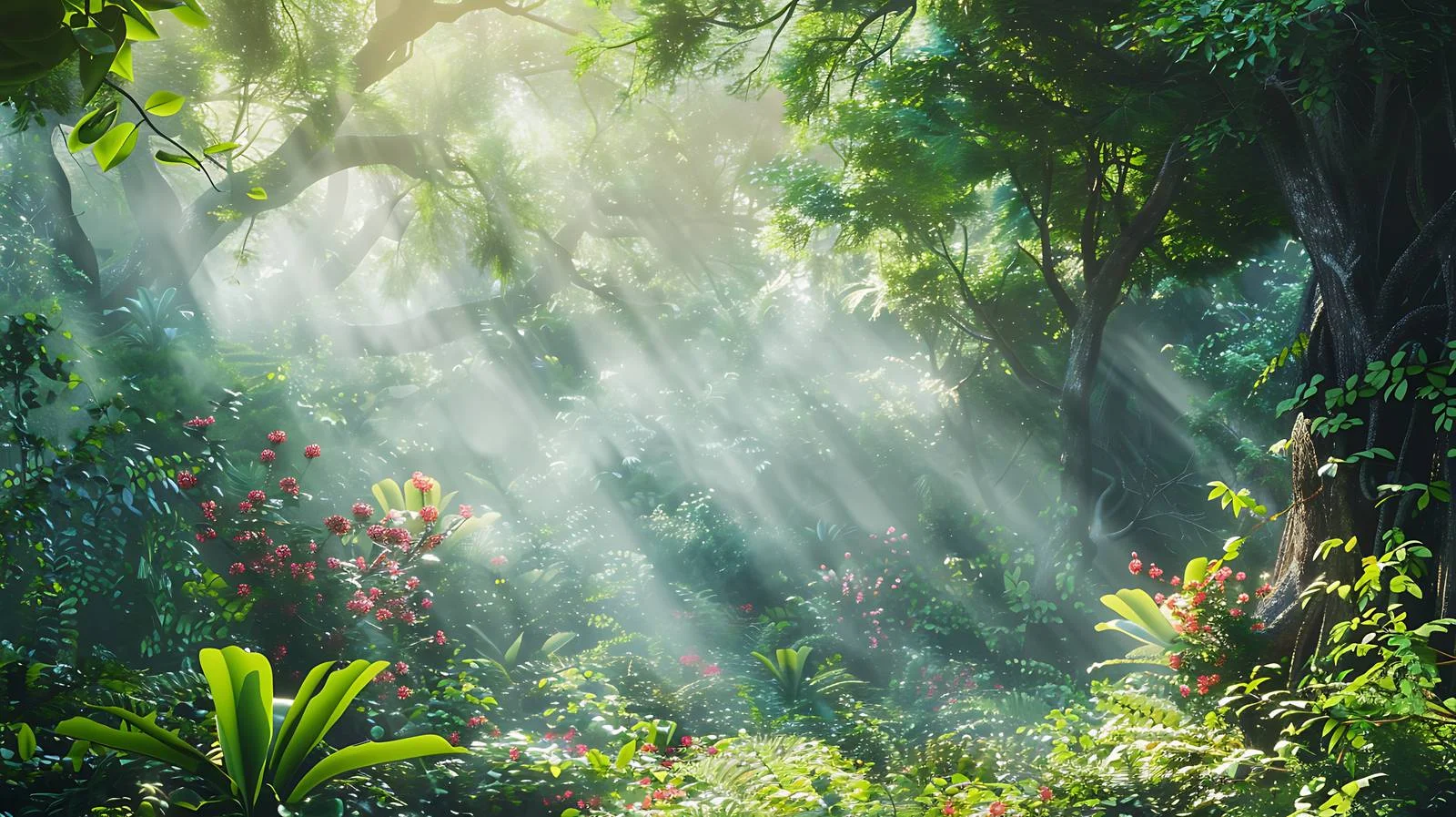 Majestic Sunrise in Enchanted Woods — free download from Dotvec
