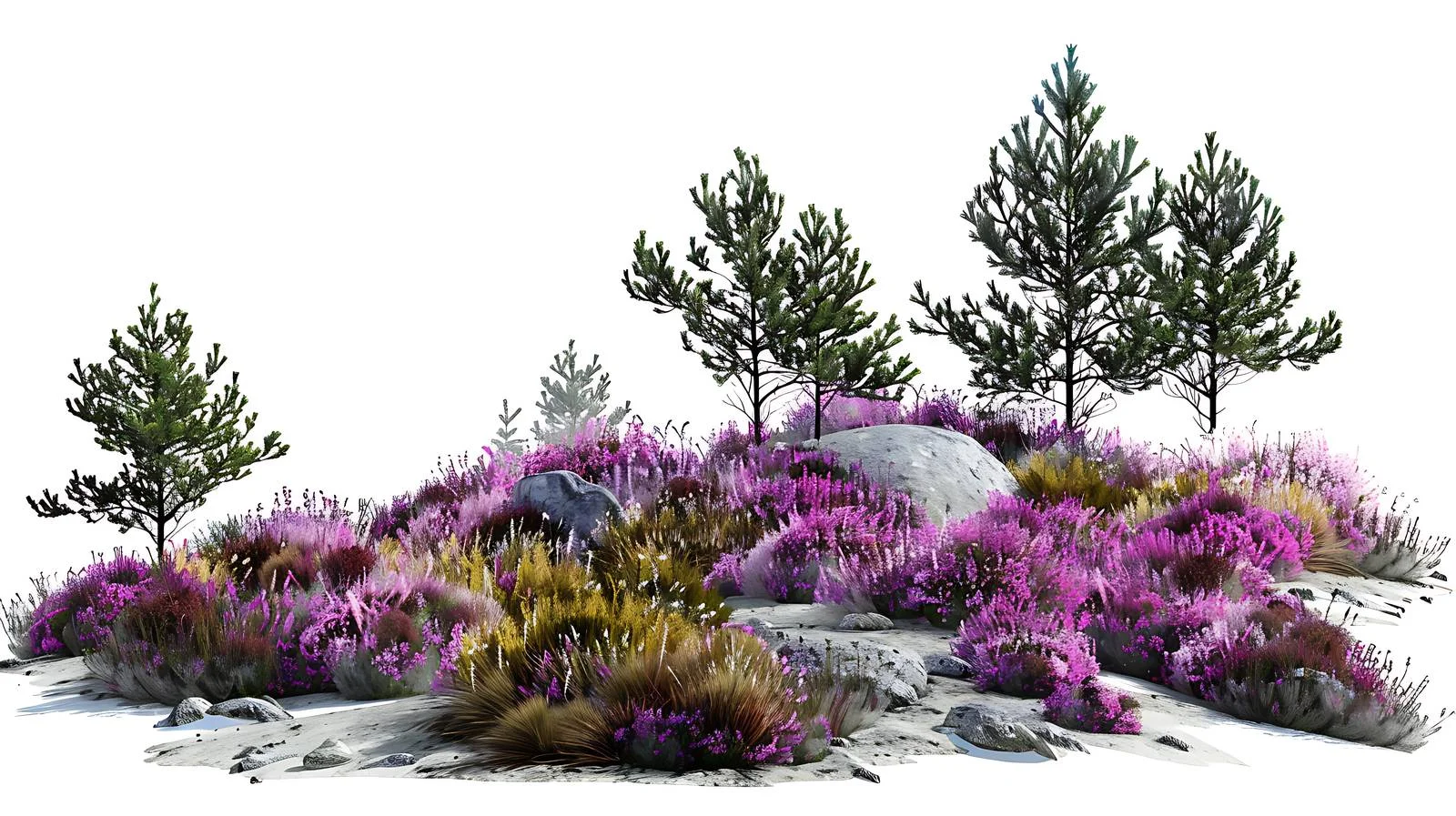 Serene Forest Morning with Heather Bloom — free download from Dotvec