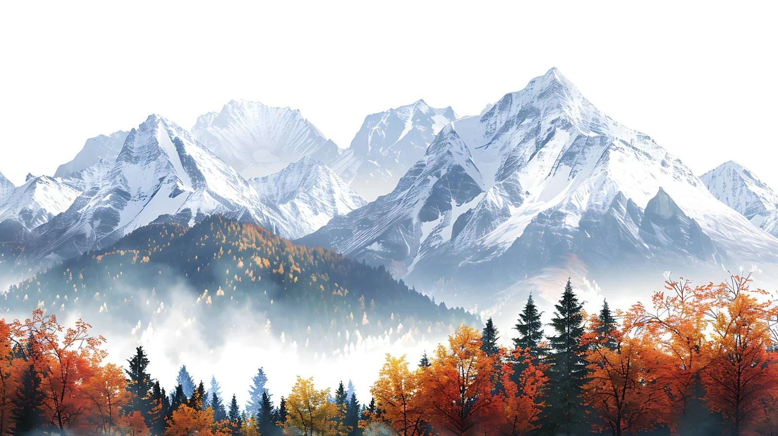 Majestic Autumn Mountain Scenery Isolated View — free download from Dotvec