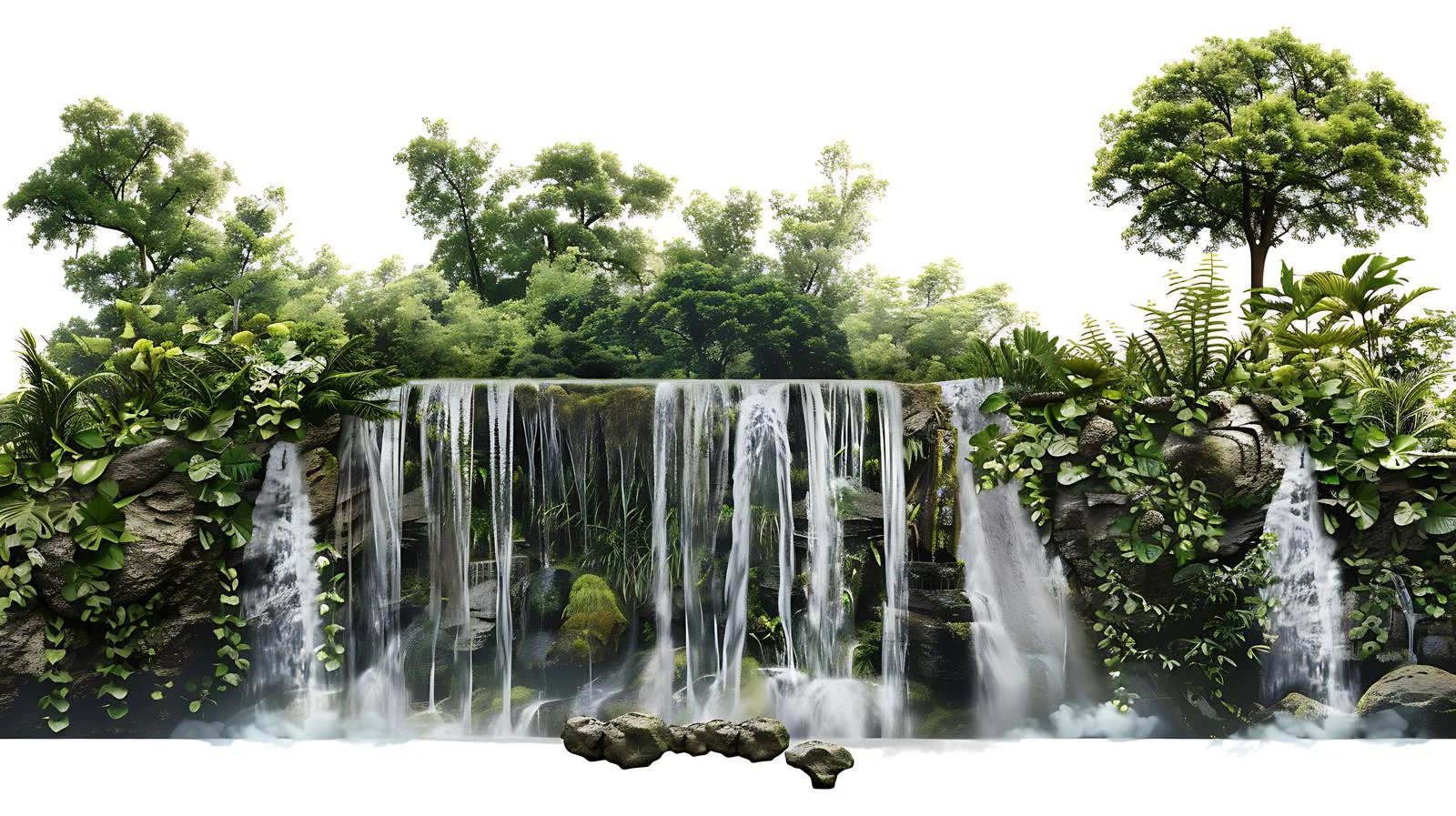 Serene Waterfall Nestled in Enchanting Forest — free download from Dotvec