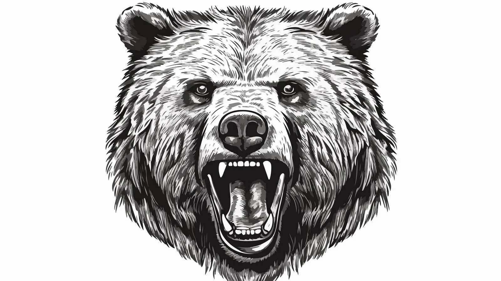 Realistic Bear Portrait Engraving — free download from Dotvec