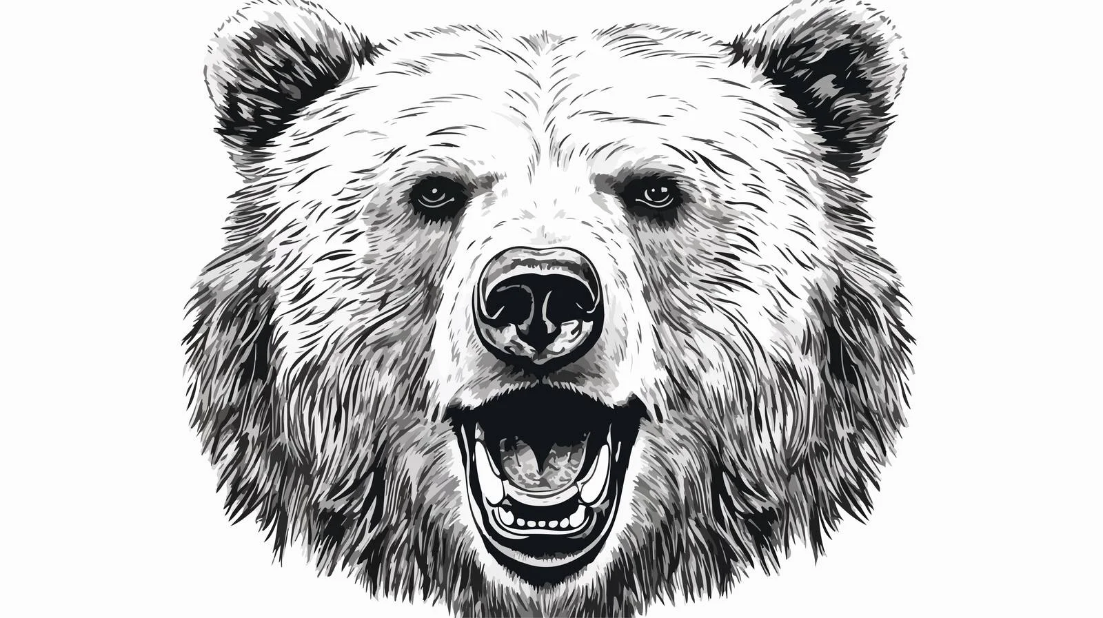 Realistic Bear Portrait Engraving Artwork — free download from Dotvec