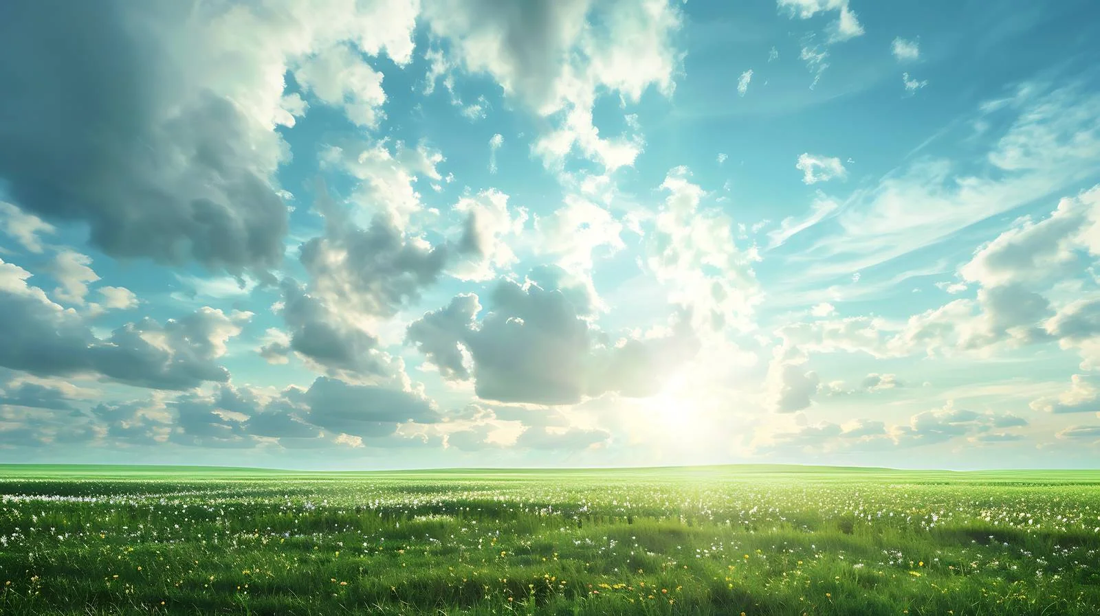 Serene Sky above Fields on White Background — free download from Dotvec