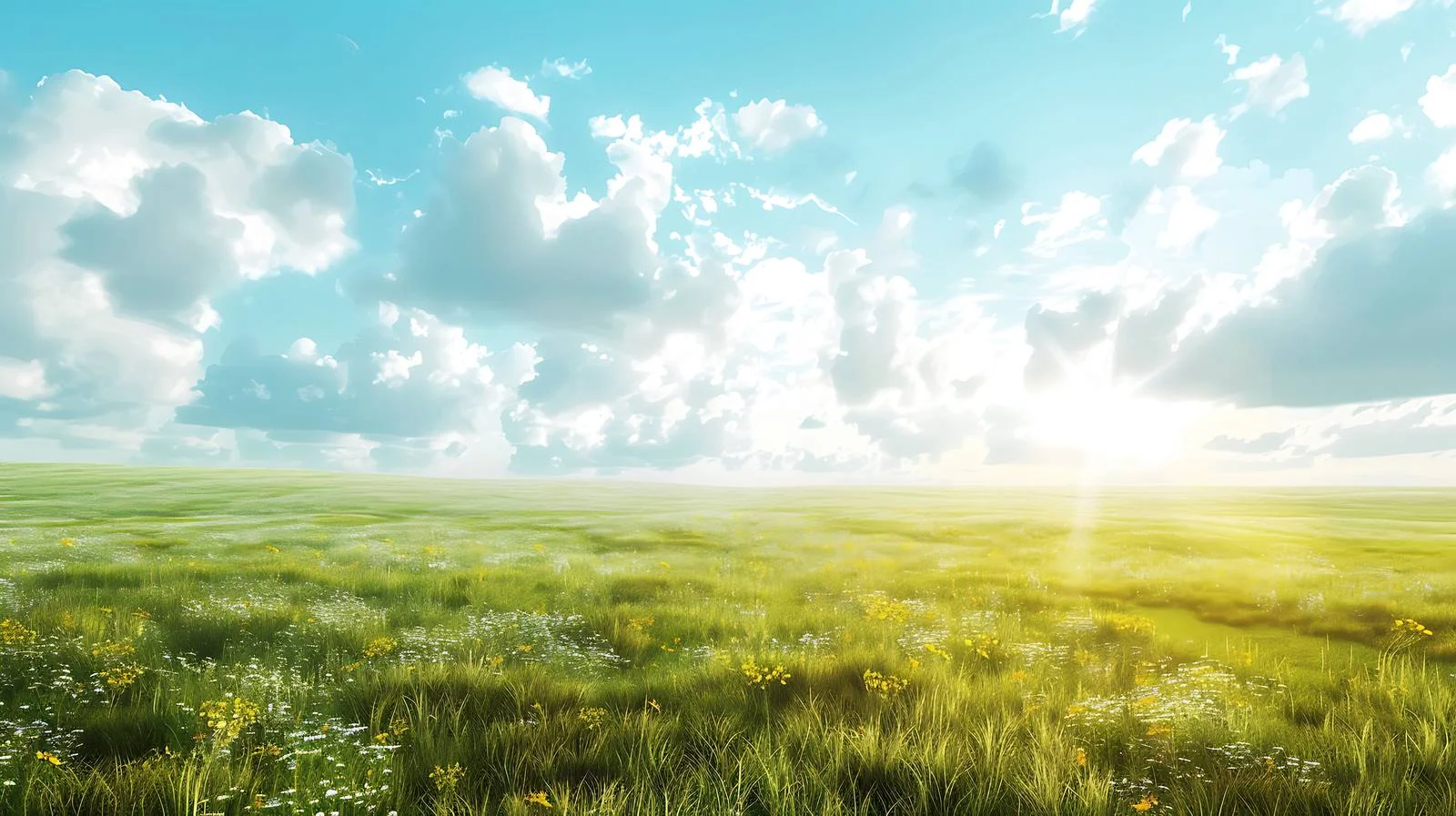 Serene Sky above Fields on White Background — free download from Dotvec