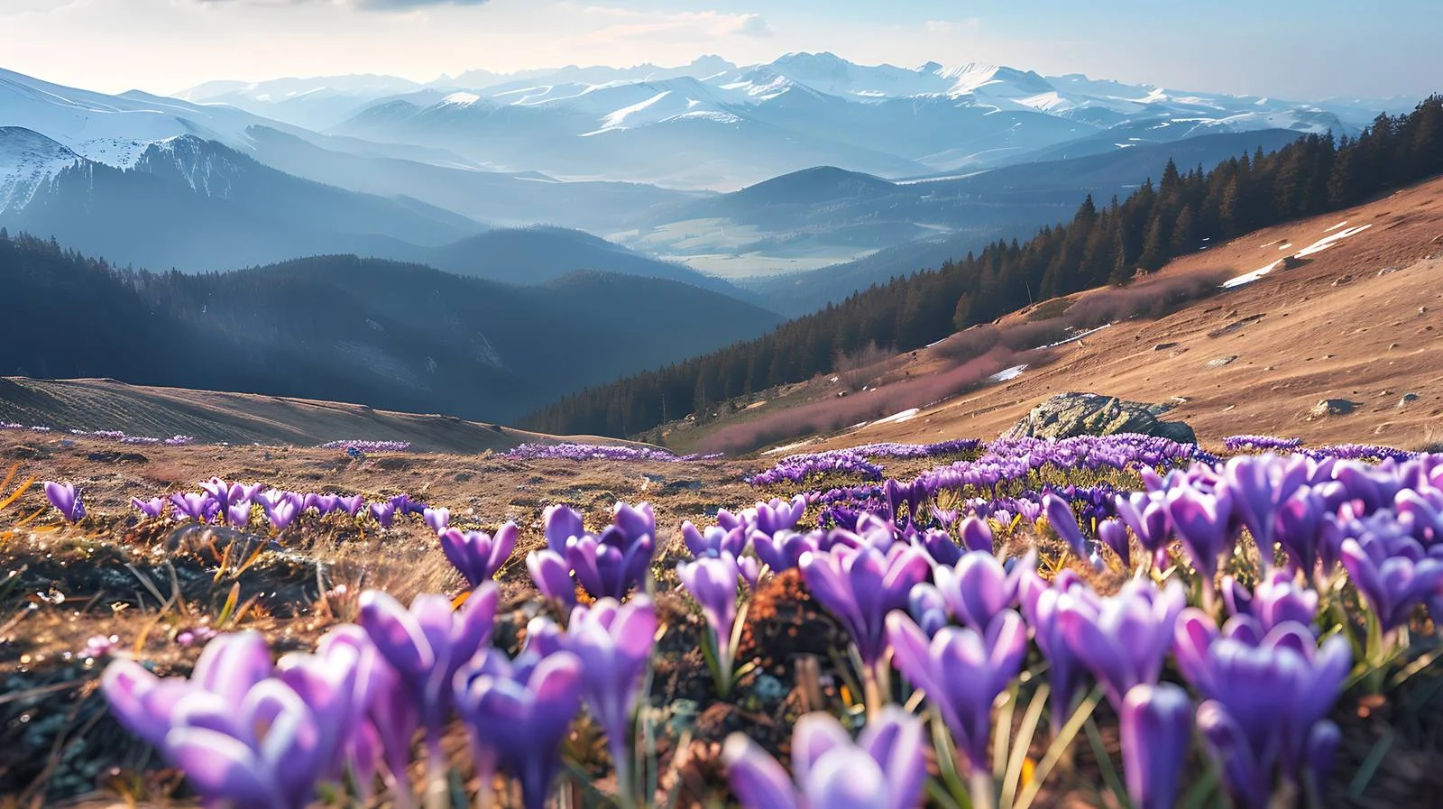 Scenic Spring Mountain Crocus Blossoms — free download from Dotvec