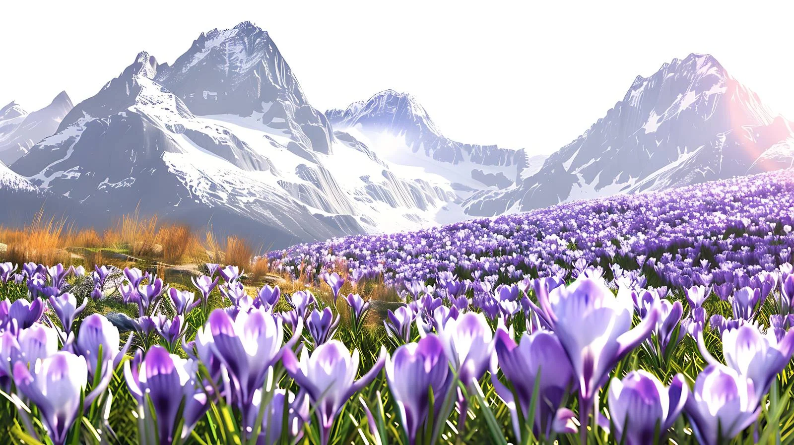 Serene Spring Scenery: Mountain Crocus Blooms — free download from Dotvec