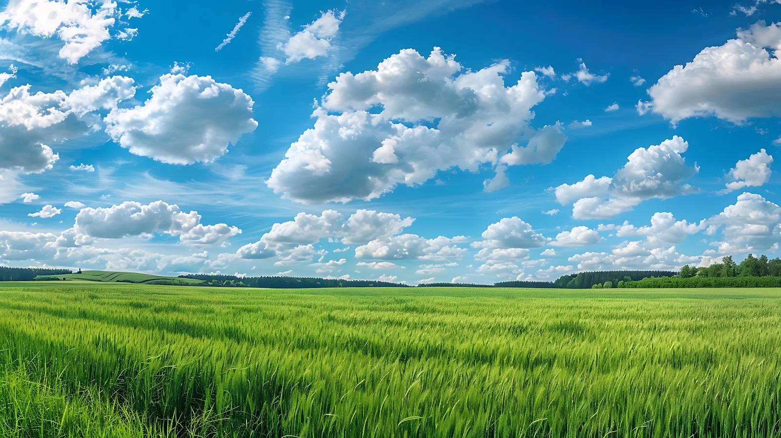 Vibrant Summer Scene Across Lush Green Fields — free download from Dotvec