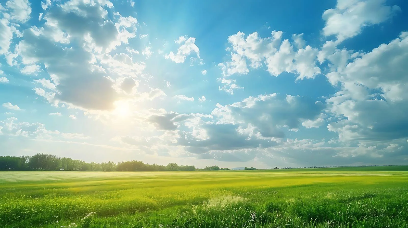 Serene Summer Landscape with Green Fields — free download from Dotvec