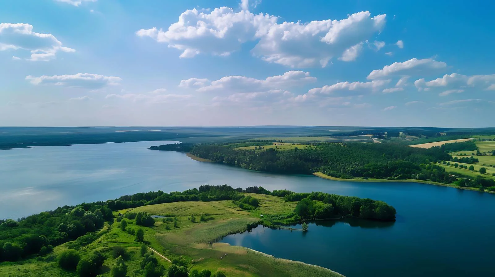 Tranquil Summer Lake Amid Lush Greenery — free download from Dotvec