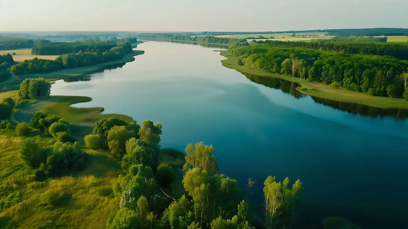 Tranquil Summer Lake Amid Lush Greenery — free download from Dotvec