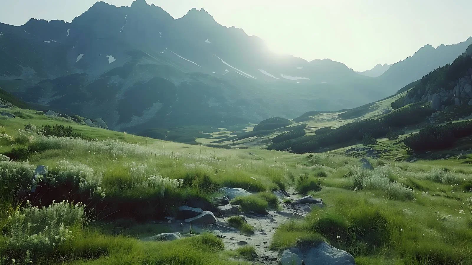 Serene Summer Morning Amidst Mountain Scenery — free download from Dotvec