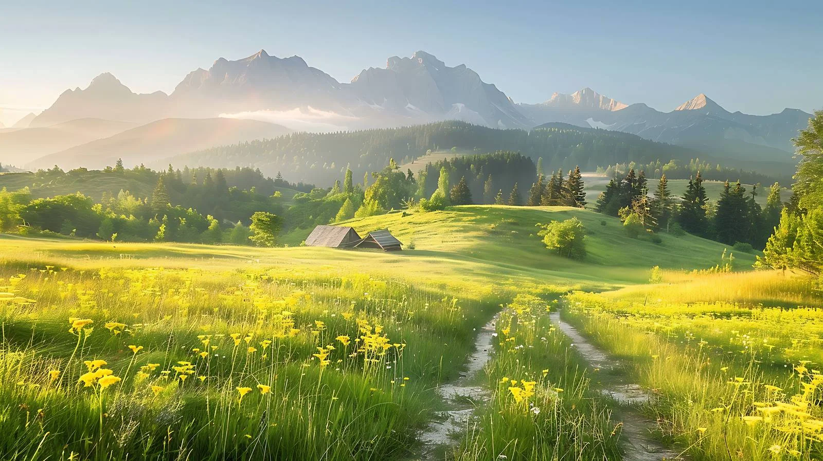 Serene Summer Morning Embracing Mountain Beauty — free download from Dotvec