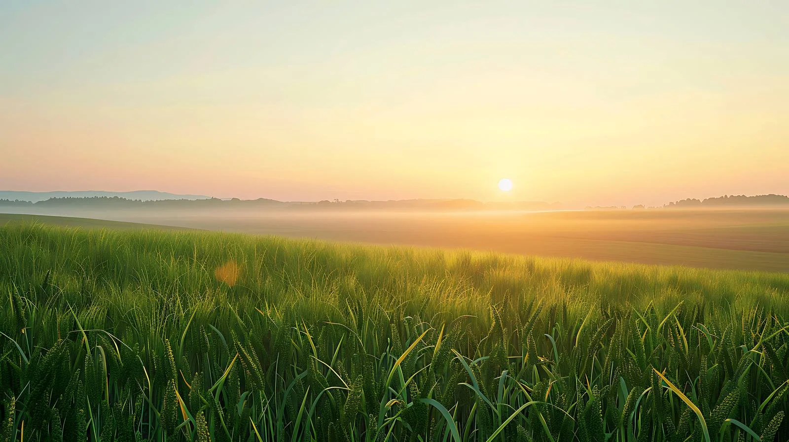 Serene Morning Glow Over Fields — free download from Dotvec