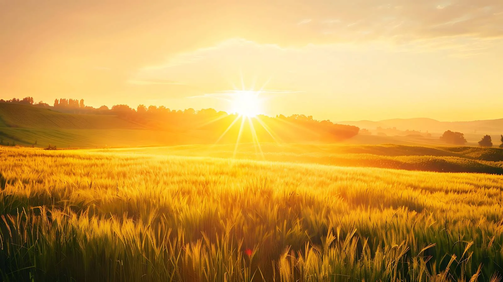 Scenic Summer Sunrise Over Isolated Fields — free download from Dotvec