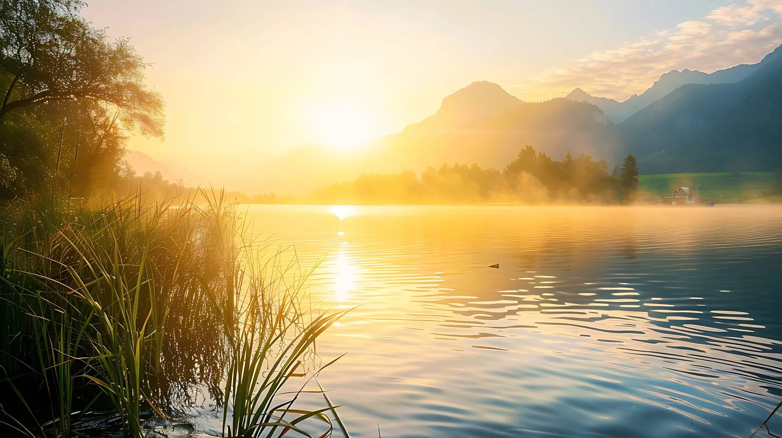 Serene Summer Sunrise Reflecting on Lake — free download from Dotvec