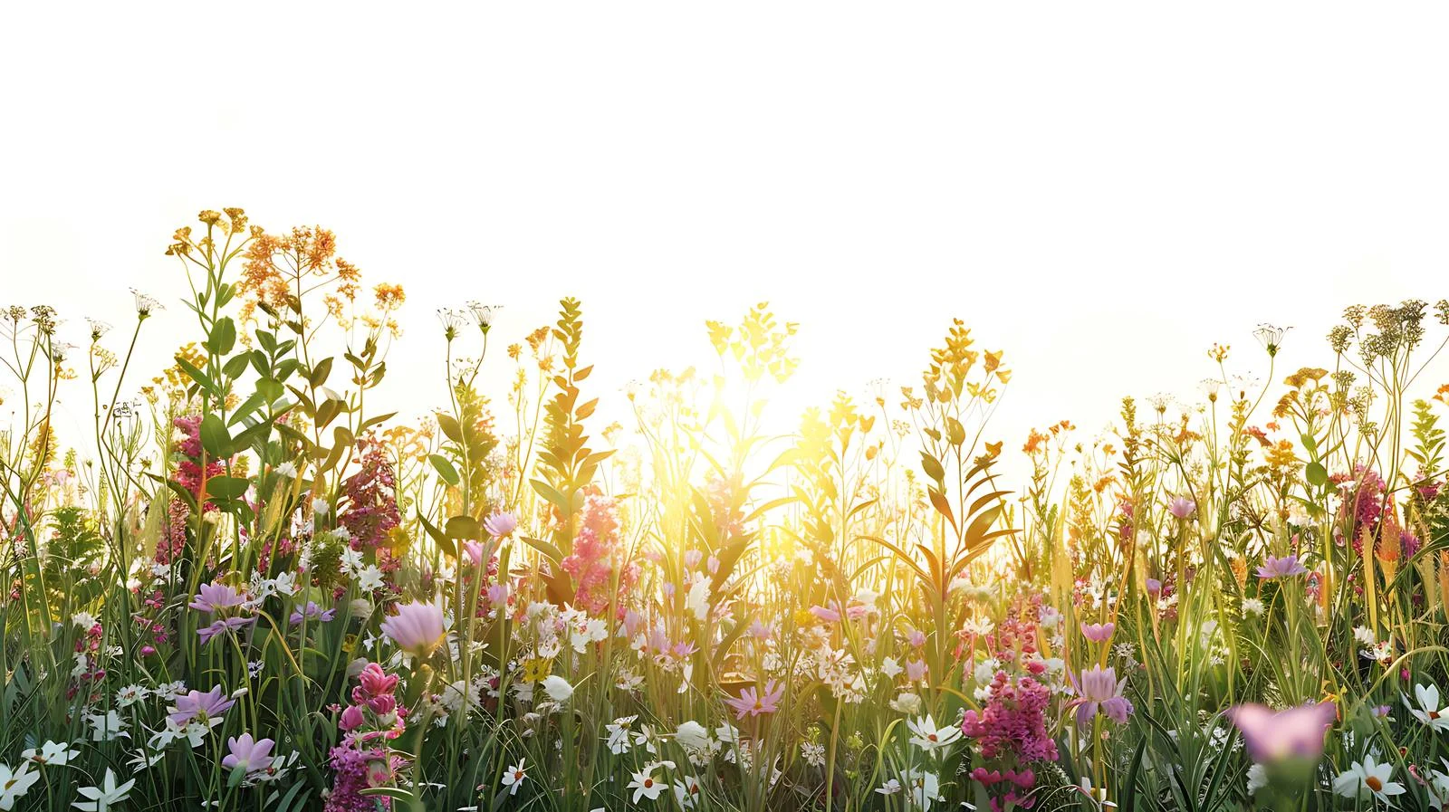 Serene Sunrise Above Wildflower Meadow — free download from Dotvec