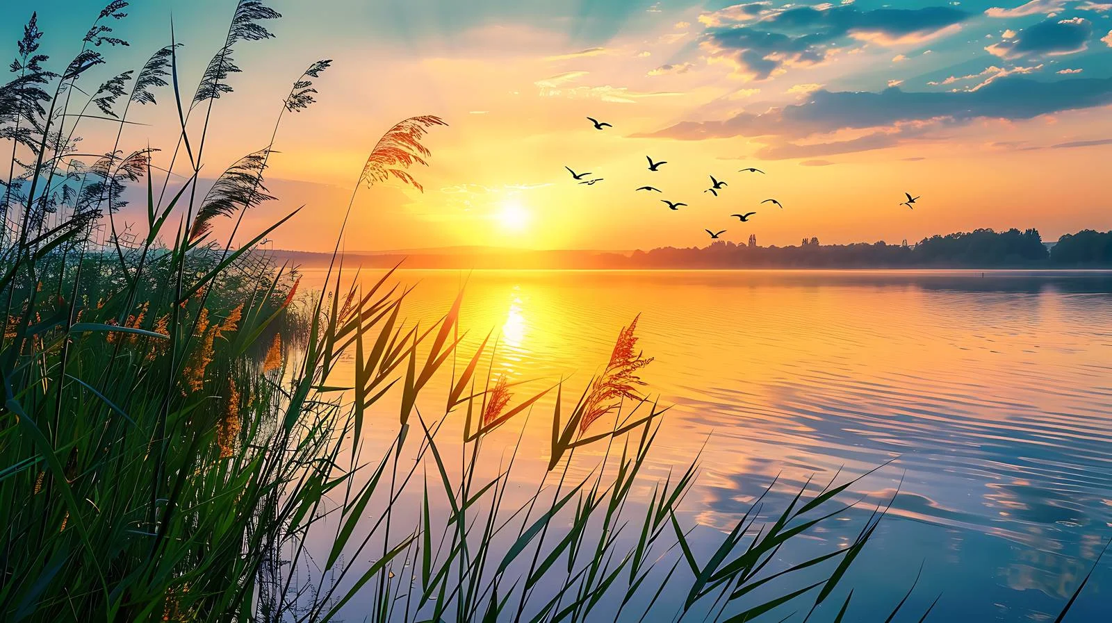 Tranquil Summer Sunset Over Lake — free download from Dotvec