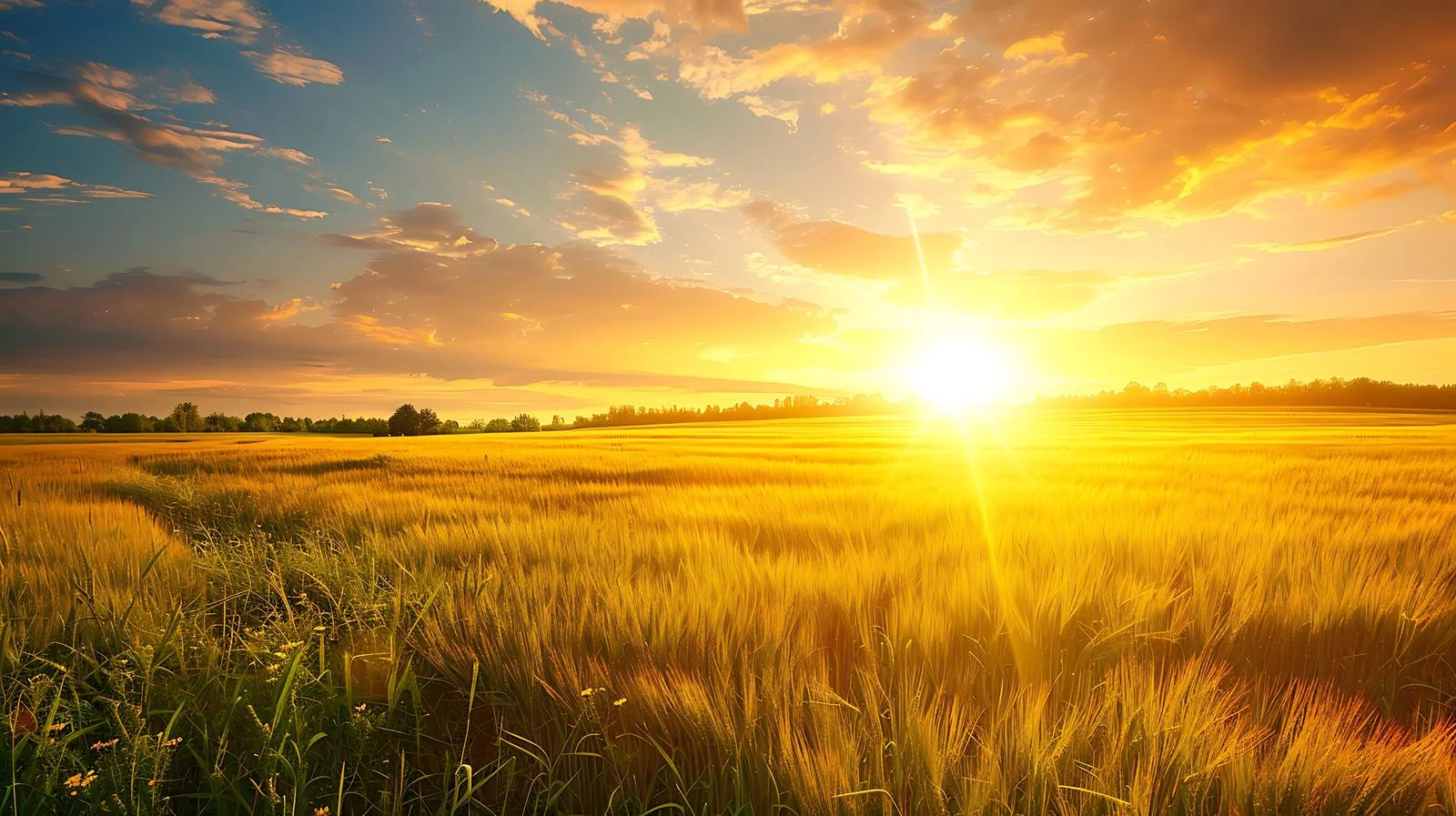 Scenic Summer Sunset Over Isolated Fields — free download from Dotvec